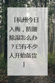 杭州今日入梅，防潮除湿怎么办？已有不少人开始备货