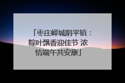 枣庄峄城阴平镇：粽叶飘香迎佳节 浓情端午共安康