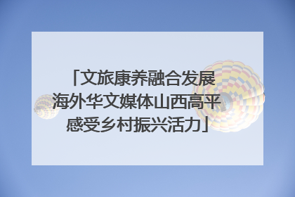 文旅康养融合发展 海外华文媒体山西高平感受乡村振兴活力