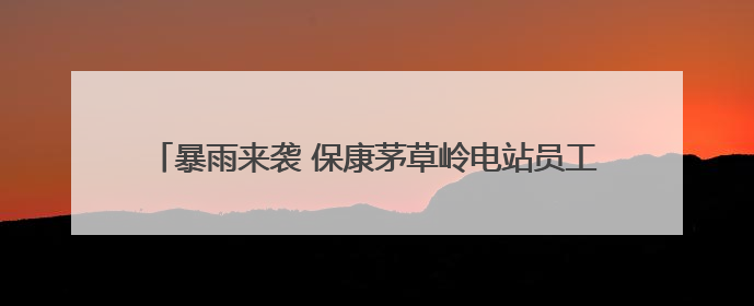 暴雨来袭 保康茅草岭电站员工化身“清道夫”闻“汛”而动