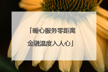 暖心服务零距离 金融温度入人心