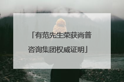 有范先生荣获尚普咨询集团权威证明