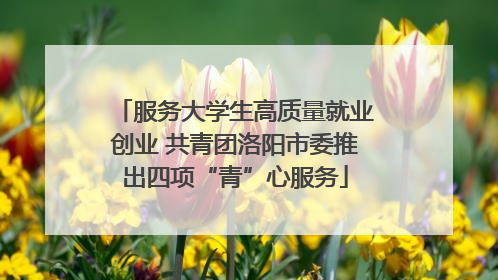 服务大学生高质量就业创业 共青团洛阳市委推出四项“青”心服务