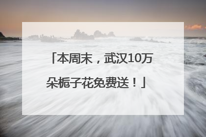 本周末，武汉10万朵栀子花免费送！