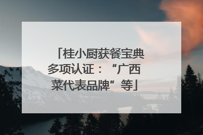 桂小厨获餐宝典多项认证：“广西菜代表品牌”等