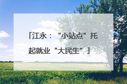 江永：“小站点”托起就业“大民生”