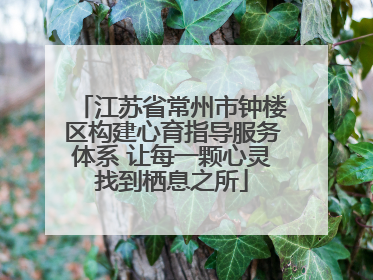 江苏省常州市钟楼区构建心育指导服务体系 让每一颗心灵找到栖息之所