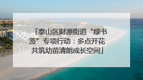 泰山区财源街道“绿书签”专项行动：多点开花共筑幼苗清朗成长空间