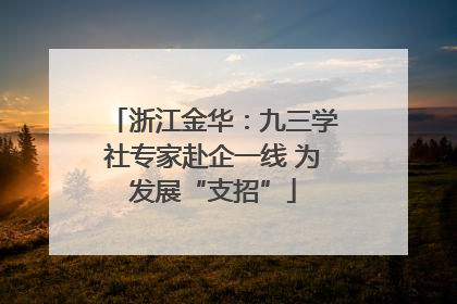 浙江金华：九三学社专家赴企一线 为发展“支招”