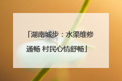 湖南城步：水渠维修通畅 村民心情舒畅