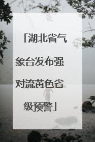 湖北省气象台发布强对流黄色省级预警
