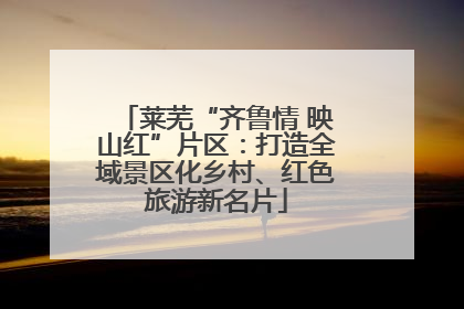 莱芜“齐鲁情 映山红”片区：打造全域景区化乡村、红色旅游新名片