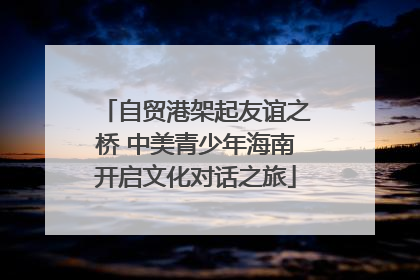 自贸港架起友谊之桥 中美青少年海南开启文化对话之旅