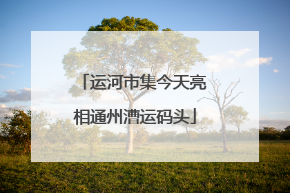 运河市集今天亮相通州漕运码头