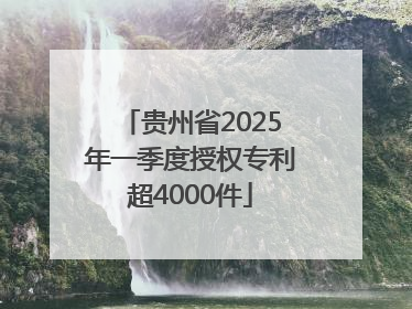 贵州省2025年一季度授权专利超4000件