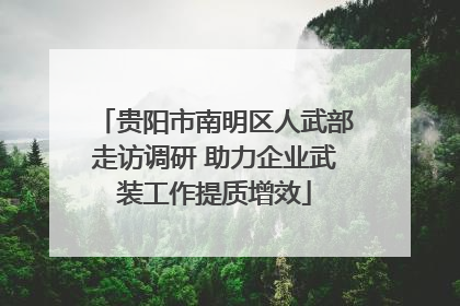 贵阳市南明区人武部走访调研 助力企业武装工作提质增效