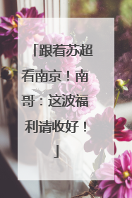 跟着苏超看南京！南哥：这波福利请收好！