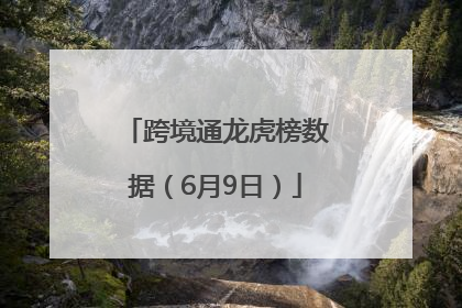 跨境通龙虎榜数据（6月9日）