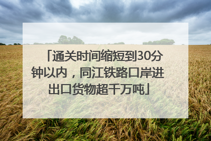 通关时间缩短到30分钟以内，同江铁路口岸进出口货物超千万吨