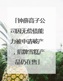 钟薛高子公司因无偿债能力被申请破产，招牌雪糕产品仍在售