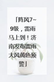 阵风7~9级，雷雨马上到！济南发布雷雨大风黄色预警