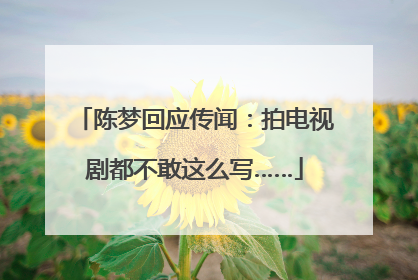 陈梦回应传闻：拍电视剧都不敢这么写……