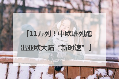 11万列！中欧班列跑出亚欧大陆“新时速”