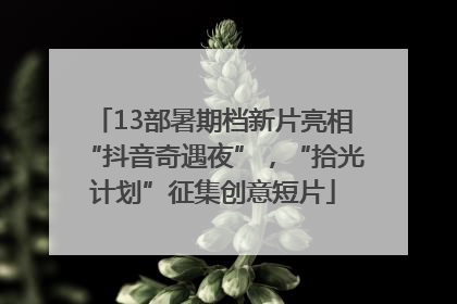 13部暑期档新片亮相“抖音奇遇夜”，“拾光计划”征集创意短片