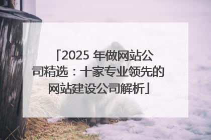 2025 年做网站公司精选：十家专业领先的网站建设公司解析