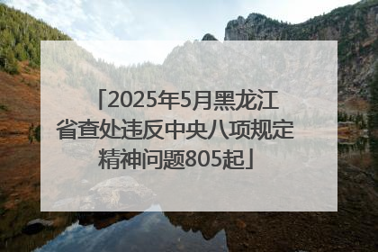 2025年5月黑龙江省查处违反中央八项规定精神问题805起