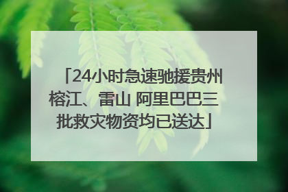 24小时急速驰援贵州榕江、雷山 阿里巴巴三批救灾物资均已送达